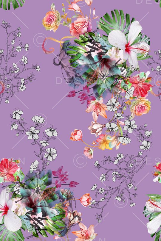 花卉印花华亿平台图片