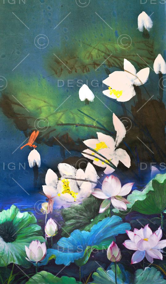 中国风定位花印花华亿平台图片