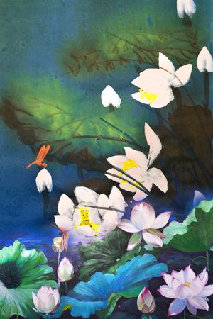 中国风定位花印花华亿平台图片