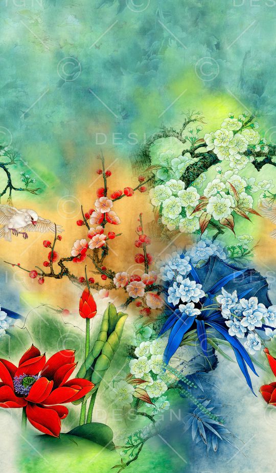 花卉印花华亿平台图片