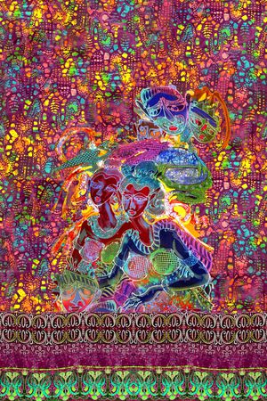 复古印花华亿平台图片