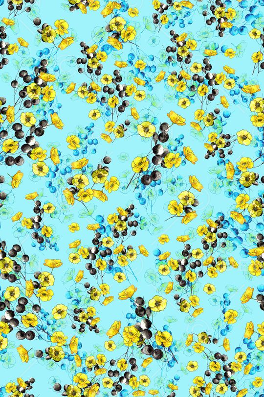 手绘花卉印花华亿平台图片