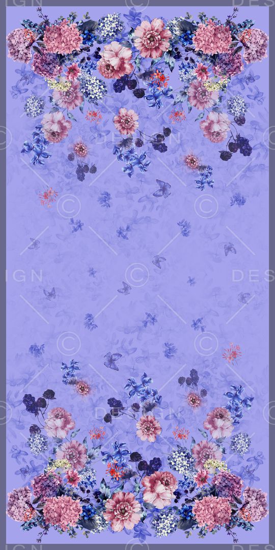 手绘花卉印花华亿平台图片