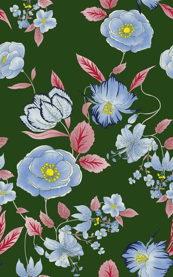 907833-时尚手绘精细清新抽象花卉-2#