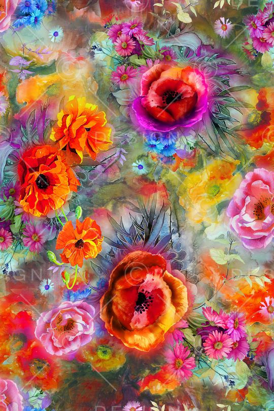 花卉印花华亿平台图片