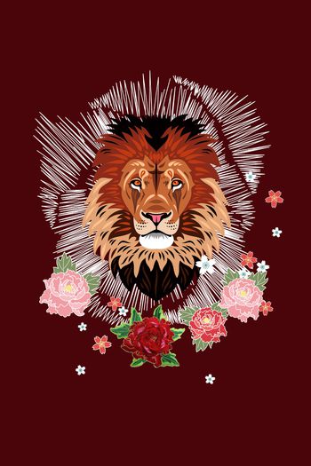 907960-狮子头花朵 抽象底纹线条--2