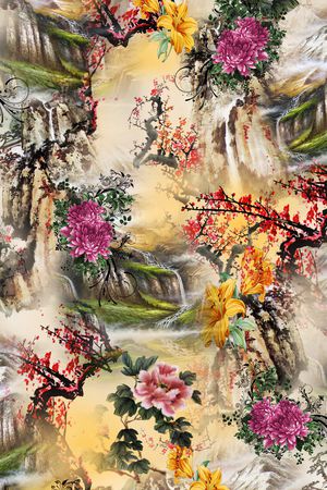 旗袍印花华亿平台图片