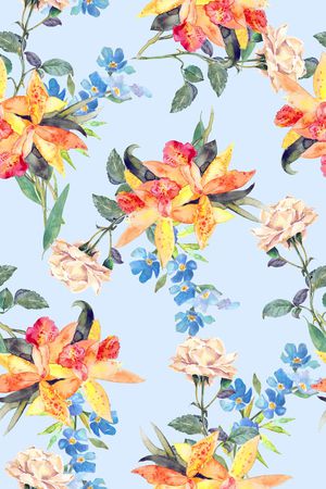 手绘花卉印花华亿平台图片