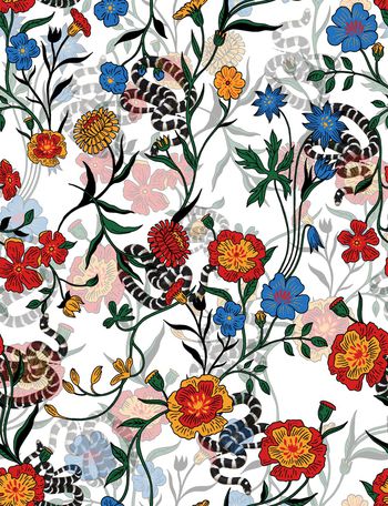 908137-大牌风 花卉花枝 蛇--2