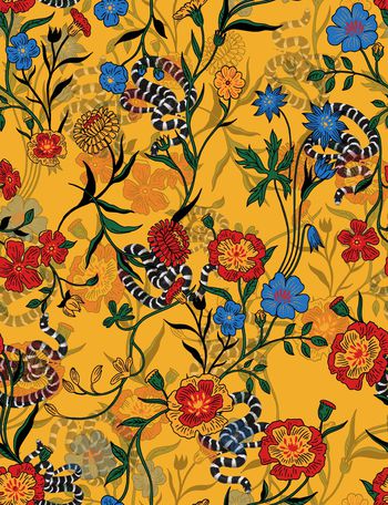 908139-大牌风 花卉花枝 蛇--3