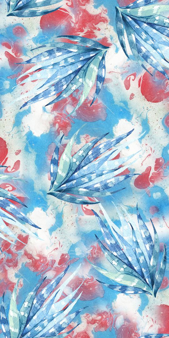 水彩花卉印花华亿平台图片