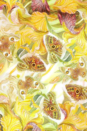 抽象花卉印花华亿平台图片