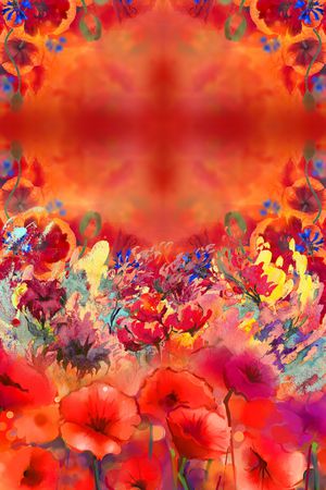 水彩花卉印花华亿平台图片