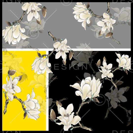 玉兰花印花华亿平台图片