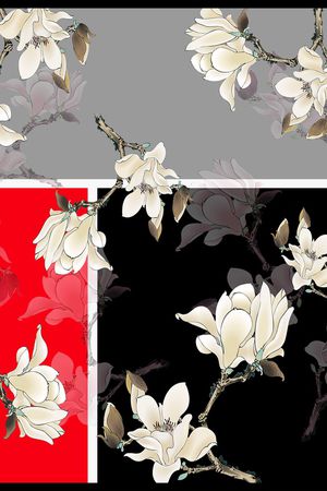 玉兰花印花华亿平台图片