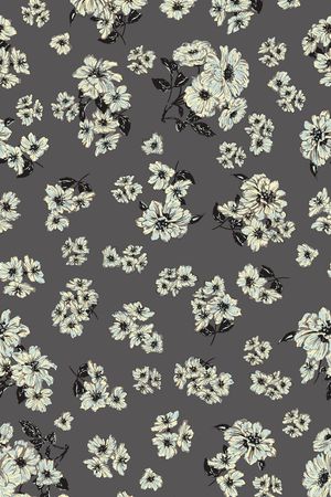 抽象花卉印花华亿平台图片