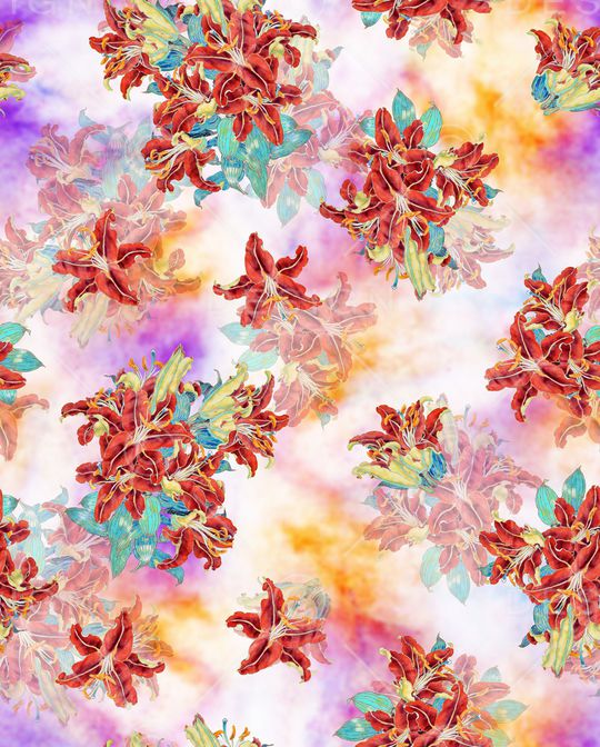 花卉印花华亿平台图片