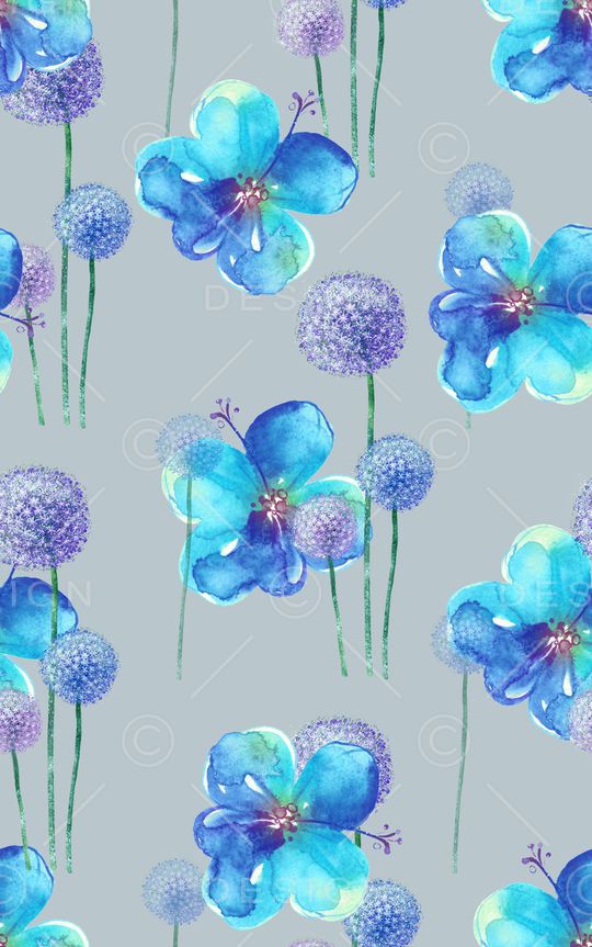 手绘花卉印花华亿平台图片