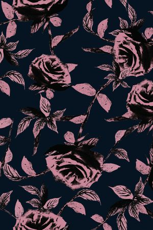 手绘花卉印花华亿平台图片