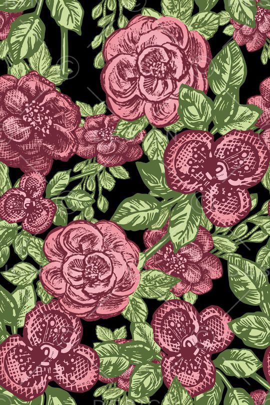 花卉印花华亿平台图片