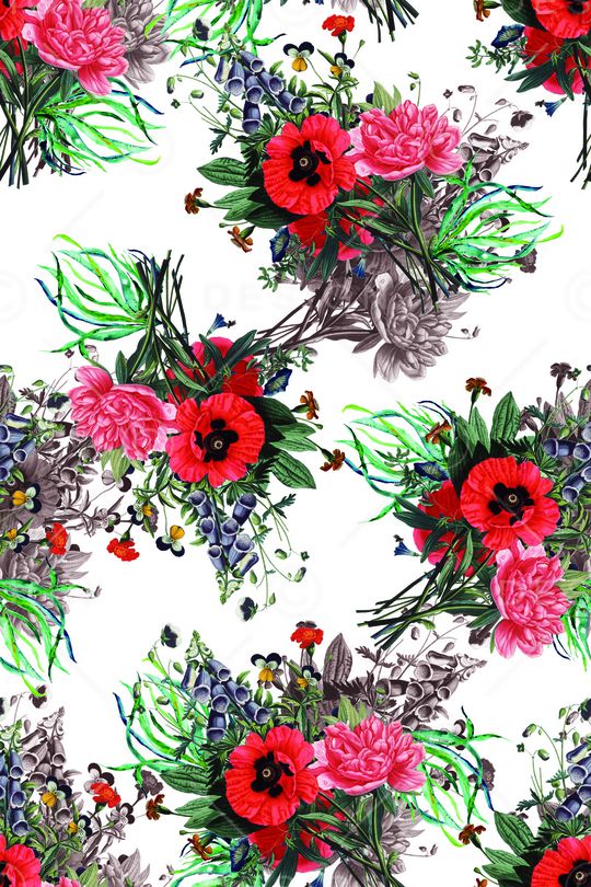 花卉印花华亿平台图片