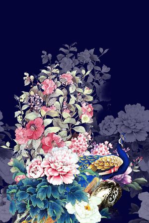 牡丹印花华亿平台图片