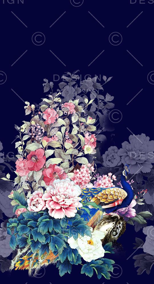 牡丹印花华亿平台图片