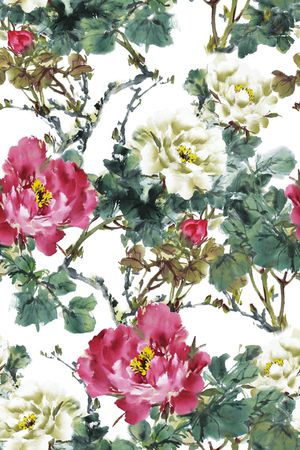 洋阳---花卉印花华亿平台图片