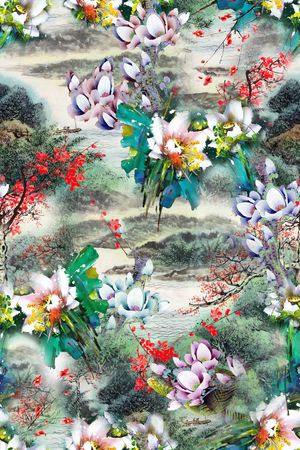 花卉印花华亿平台图片