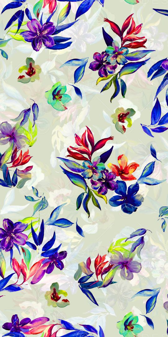 彩底花卉印花华亿平台图片