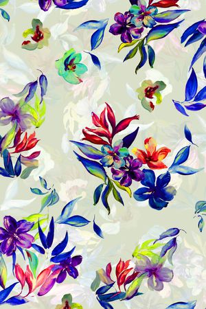 彩底花卉印花华亿平台图片