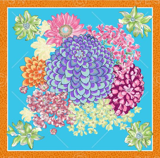 风格化花卉印花华亿平台图片