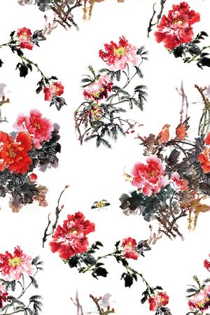 水墨风印花华亿平台图片