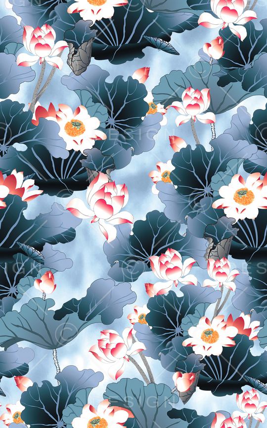 荷花印花华亿平台图片