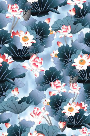 荷花印花华亿平台图片