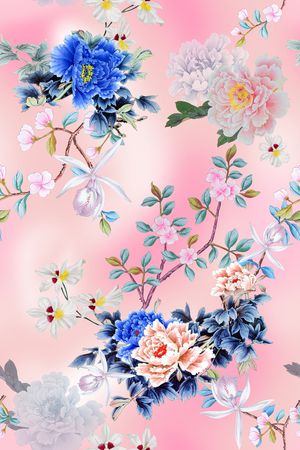 花卉印花华亿平台图片