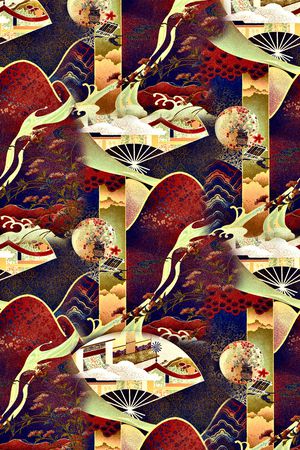 复古印花华亿平台图片