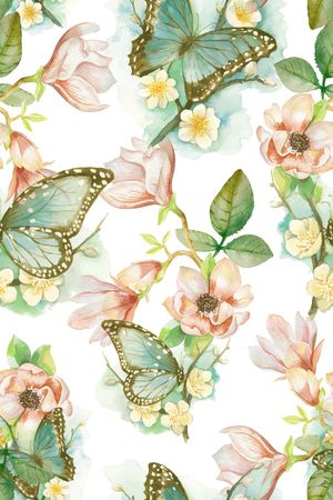 清爽底色花印花华亿平台图片