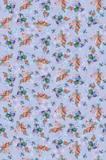 909770-插画小碎花花束蓝