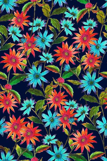 909817-手绘小碎花蓝红蓝