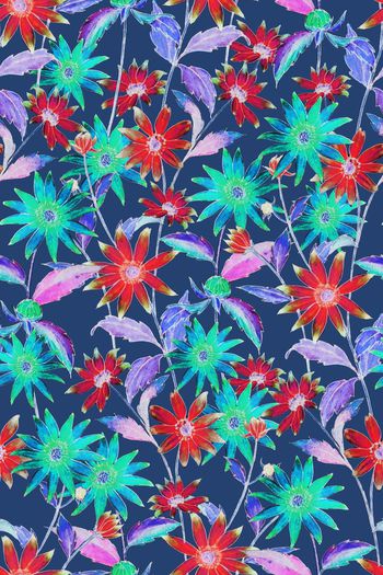 909819-手绘小碎花蓝红紫