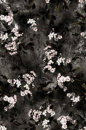 手绘花卉印花华亿平台图片