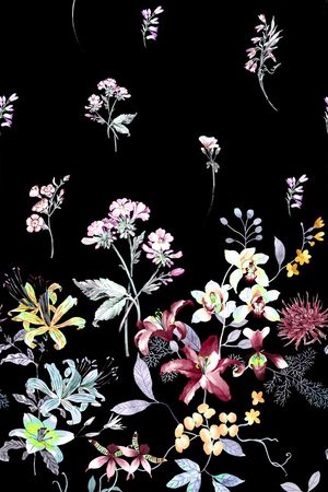 手绘花卉印花华亿平台图片