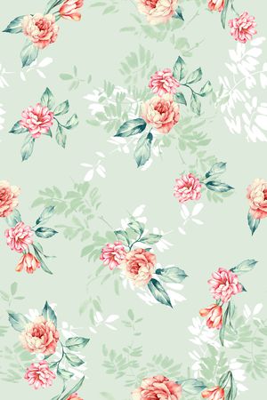 清爽底色花印花华亿平台图片