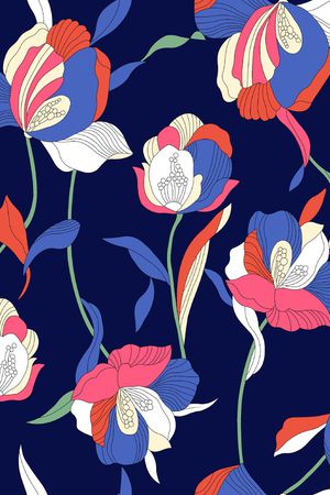 几何花卉印花华亿平台图片