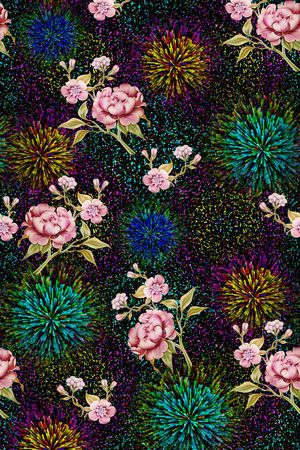 花卉印花华亿平台图片