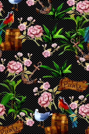 手绘花卉印花华亿平台图片