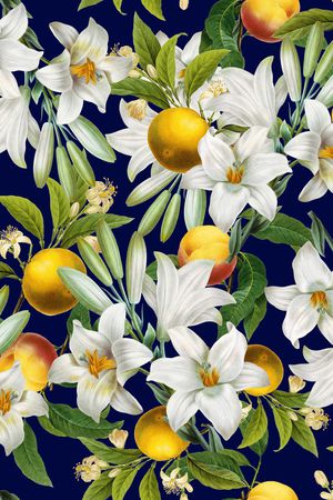 手绘花卉印花华亿平台图片