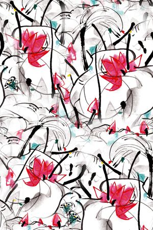 花卉印花华亿平台图片