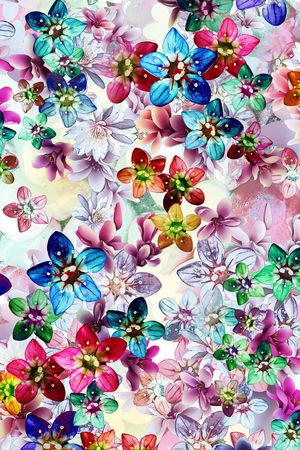 水彩花卉印花华亿平台图片